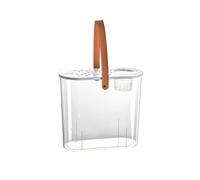 Acuario de Peces Pecera de acrílico Transparente con Tapa Transpirable y asa Transporte fácil Mover, Maceta Decorativa for Escritorio, Sala Estar Oficina(Blanco)