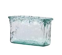 Acuario de Peces Pecera de Vidrio Rectangular, Acuario Irregular, pecera ecológica, Adornos Transparente Escritorio, Ondas Agua