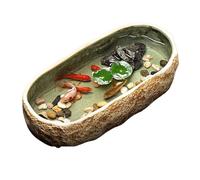 Acuario de Peces Tanque de cerámica for Peces, Tanque for Tortugas, Lavabo, Maceta Decorativa pequeña for el hogar(Beige)