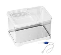 Acuario De Pescado Pequeño - Betta Starter Kit Bowl, Mini Tanque De Escritorio, Hábitat De Pescado Transparente | Tazón De Vidrio, Función De Acceso A Alimentación, para El Departamento De Esc