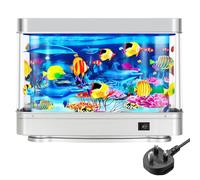 Acuario falso LED luz nocturna lámpara decorativa tanque artificial para dormitorio, oficina, comedor, decoración del hogar, regalo para gatos y gatos