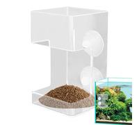 Acuario Fish Alimentador, tubo de comida dispensadora con taza de succión, 2.36x2.36in Clear Food Holder for Shrimp Feeding, Prevents Food Scattering, Essential Tank Accessories, Healthy Fish