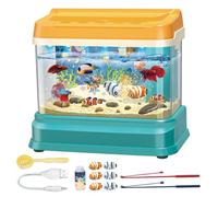 Acuario Interactivo con luz y Sonido para bebés, con Peces en Movimiento, Recargable de 3 Niveles y caña para niñas niños.