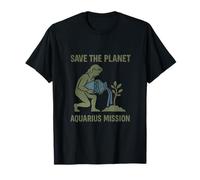 Acuario Misión Zodiaco Astrología Eco Stencil Diseño Camiseta