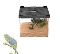 Acuario para lagartos, terrario para reptiles - Jaula para reptiles apilable para lagartos | Tanque de dragón barbudo, recinto para anfibios con cubierta deslizante, hábitat para reptiles pe