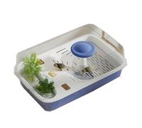 Acuario para Tortugas Tanque de alimentación Tortugas for Uso doméstico con Mesa trepadora Cubierta y Tablero(Blue)