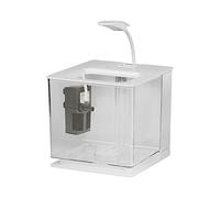 Acuario Pecera de acrílico Transparente Alto, pecera pequeña, Sala de Estar, pecera pequeña de Lucha contra Peces de Colores, decoración de Oficina, pecera Ornamental Peces Acuario(Blanco)