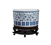 Acuario Pecera de cerámica Retro China, pecera for alimentación de Tortugas, for Exteriores, jardín, terraza, pecera de cerámica, decoración for Sala de Estar, Oficina, decoración de Escritorio Peces