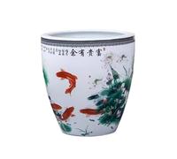 Acuario Pecera de cerámica Vintage con Forma de Loto hidropónico, Maceta con Forma de nenúfar, decoración for Exteriores, Patio y Sala de Estar Peces Acuario(Pequeño)
