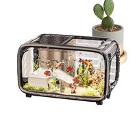 Acuario, pecera de escritorio para tortugas y peces | Contenedor acrílico para peces luchando tortugas plantas acuáticas pantalla paisaje