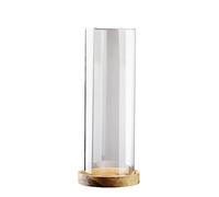 Acuario Pecera de Vidrio Recto con micropaisaje, con Base de Madera, Botella de Vidrio Redonda, Botella pequeña, Botella Ornamental Peces Acuario