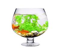 Acuario Pecera pequeña de Cristal Transparente Grueso, Acuario, Sala de Estar, Tanque de Tortuga de Escritorio, diseño Creativo de Modelado de Copa Peces Acuario(21.3cmx15.4cm)