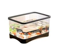 Acuario Pecera pequeña for Sala de Estar, Escritorio doméstico, pequeña, Transparente, de acrílico, for Tortugas, Caja for Tortugas Peces Acuario(Negro,31.5cm*16.5cm*16.5cm)