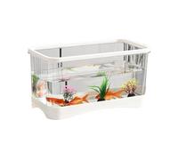 Acuario Pecera pequeña for Sala de Estar, Escritorio doméstico, pequeña, Transparente, de acrílico, for Tortugas, Caja for Tortugas Peces Acuario(Blanco,31.5cm*21cm*16.5cm)