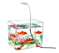 Acuario pequeño - Kit de Acuario de Peces Betta Tank con Luces de Pinza, decoración de Mesa Transparente, Acuario Compacto | con Principiante Familia casa apartamento Oficina Hotel observati