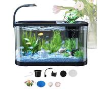 Acuario Pequeño Todo Incluido,Pecera para Principiantes | Acuario Decorativo para Tortugas Y Galápagos, Pecera Transparente para Hogar