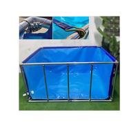 Acuario plegable grande de lona de PVC con soporte de metal, para cría de koi y uso agrícola, ventana de visualización transparente, fácil de instalar (120 x 80 x 71 cm)