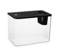 Acuario resistente a los golpes con cubierta de protección contra saltos, peces compactos para decoración de mesa y exhibición de plantas vivas, tanques transparentes para acuarios