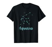 Acuario Signo del Zodiaco Astrología de Moda Celestial Teal Retro Camiseta