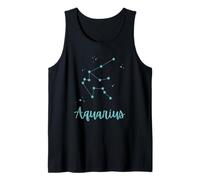 Acuario Signo del Zodiaco Astrología de Moda Celestial Teal Retro Camiseta sin Mangas