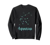 Acuario Signo del Zodiaco Astrología de Moda Celestial Teal Retro Sudadera