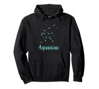 Acuario Signo del Zodiaco Astrología de Moda Celestial Teal Retro Sudadera con Capucha