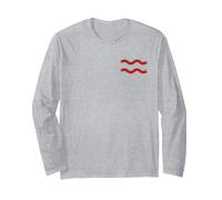 Acuario Símbolo astrológico Acuario Agua Signo Zodiaco Manga Larga, Unisex para Adultos, Gris Jaspeado, L