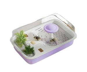 Acuario Tanque de alimentación Tortugas for Uso doméstico con Mesa trepadora Cubierta y Tablero(Purple)