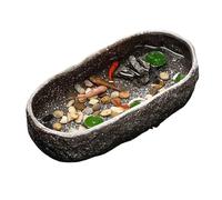 Acuario Tanque de cerámica for Peces, Tanque for Tortugas, Lavabo de cerámica, Maceta Decorativa pequeña for el hogar Peces Acuario(Bruin)