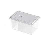 Acuario Tanque de Peces doméstico for Mascotas, Tanque for Tortugas, contenedor Especial for Exteriores, Caja de alimentación doméstica con Tapa Deslizante Peces Acuario(Grey,17x11.5x10.5cm)
