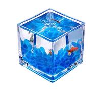 Acuario Tanque for acuarios, Tanque de Peces Cuadrado de Vidrio, Mesa Gruesa, Tanque de Peces de Lucha Transparente, pequeño Tanque de Acuario ecológico Peces Acuario(Medio)
