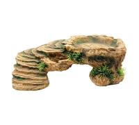 Acuario Tortuga Resina Accesorio Rampa Escalada Estante Piedra Simulada Recomendada para Tortugas Reptiles Animales Pequeños, l