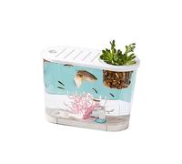 Acuarios Pecera Pecera Pequeña Micro Paisaje Transparente Pecera Grande Ecológica Hogar con Tapa Escritorio Ovalada se Pueden Plantar Plantas Acuáticas Tanques de Peces(Pequeño)