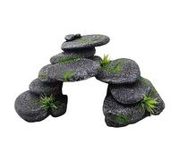 Acuarios Roca Piedra Cueva Decoraciones Peceras Adorno hundible Mascotas acuáticas Peceras Casa cueva para tortugas Ocultar Peceras Decoración Paisaje Casa escondida Resina Acuarios Decoración