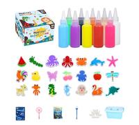 Acuática - con 10 Geles y 12 Moldes para Actividades Artísticas y Manualidades,Juego de Arte con Gel de Agua - para Niños de 5 Años en Adelante Tiempo en Familia Escuela Casa Fiesta Cumpleaños