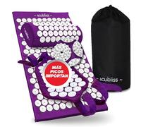 Acubliss Premium 3 conjunto de acupresión colchoneta, almohada acupresión, correa de acupresión para el pan cuello/espalda/cuerpo, púrpura, 2 libras (púrpura)