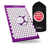 Acubliss Tapete de Acupresión - 8358 Puntos de Presión de Acupuntura para Alivio del Dolor de Espalda, Aumento de Energía, Relajación, Elegible FSA/HSA con Bolsa con Cordón, 26x16x1, Morado