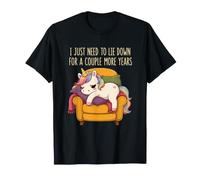 Acuéstese por un par de años más Cansado Unicornio Humor para Dormir Camiseta