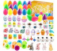 Acuiwer Huevos de Pascua 48 Piezas Huevos Sorpresa Juguetes de Plastico para Relleno Decoración de Pascua Huevo de Pascua con 6 Huevos a Juego Juguete Huevos para Regalos de Pascua Cumpleaños