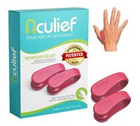 Aculief - Clip Acupresión Alivio Natural Dolor de Cabeza, Migraña - Dispositivo de Acupresión Relajación y Alivio del Estrés - Pack de 2 - Masaje Acupresión Sencillo y Eficaz - (Rosa)