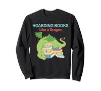 Acumulación de Libros como un dragón Divertido diseño de Lectura Sudadera