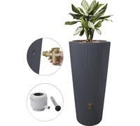 Acumulador de agua de lluvia VASO Decor resistente a los rayos UV y a la intemperie, capacidad 220 l
