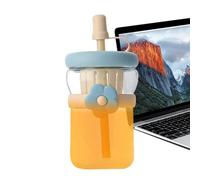 Acunny Botella de agua de transparente, botella de agua de transparente con tapón - Vaso reutilizable con pajita y tapa, recipiente grande para café, té, leche, y bebidas