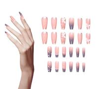 Acunny Bow Press en uñas, lindas uñas postizas - 24 piezas 3d perla linda prensa en las uñas - Pegatinas de manicura de estilo francés, mujer de belleza de las mujeres extraíbles para niñas para niñas