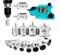 Acunny Broca De Sierra De Corona - 16 Piezas Brocas Para Azulejos,Punzonadora Para Agujeros En Baldosas De Acero Al Carbono De Alta Resistencia Para Procesamiento De Granito