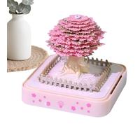 Acunny Calendario 3D 2026 - Bloque de papel para hojas talladas,Cuaderno de hojas con soporte acrílico para planificador de seguimiento hábitos y marcapáginas - Para Acción de Gracias Navidad