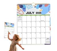 Acunny Calendario de pared 2025-2026 | Calendario mensual, planificador de citas mensuales, grandes bloques rayados, encuadernación de doble alambre, jul 2025 - dic 2026 para planificación en casa