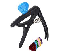 Acunny Capos de guitarra, con 6 púas, afinador portátil, clip ajustable, preciso, para mujeres, hombres, jugadores de música, principiantes, ejercicio