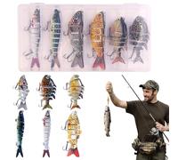 Acunny Cebo de pesca robótico para agua dulce, cebo de pesca para trucha, cebo de pesca multipieza, cebo de pesca portátil para diferentes peces depredadores como ojos grandes, almizcle, trucha en