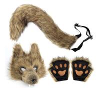 Acunny Cola Y Orejas De Lobo - Kit De Disfraz De Lobo Para Halloween | Traje de Animal para Mujer para Fiesta Carnaval Navidad Juego de Roles y Actuación en Escenario - Eventos de Obra y Juego de